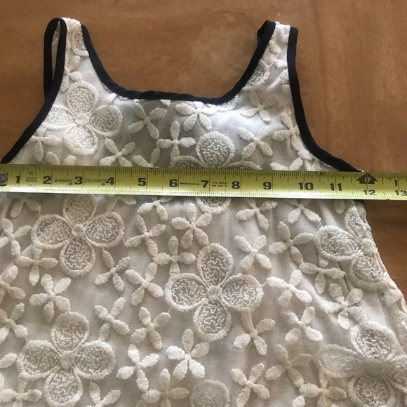 Monteau Girls Lacy Cream Tank Tie Bow Back Med 7/8 - Picture 5 of 12